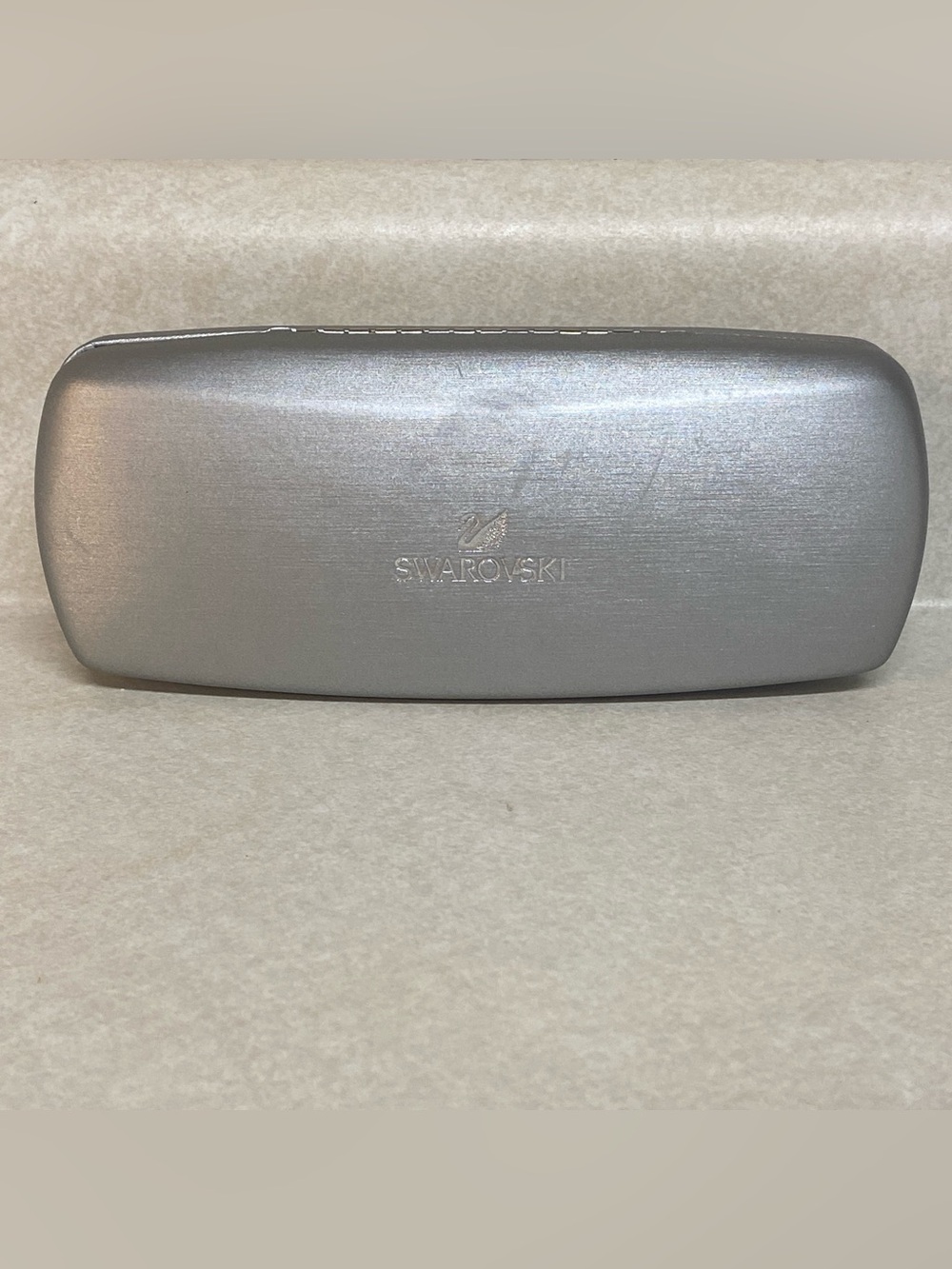 Swarovski Metallic Silver Eyewear Case with Swan Logo
